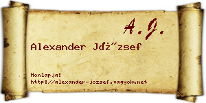Alexander József névjegykártya