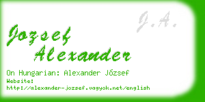 jozsef alexander business card